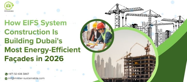 EIFS system construction work for modern energy-efficient building exterior insulation and facade finishing